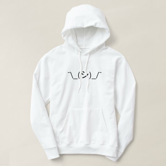 Oops Shrug Emoticon Count\_(シ)_/ Japanse Kaomoji Hoodie (Design voorkant)