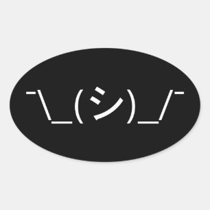 Oops Shrug Emoticon Count\_(シ)_/ Japanse Kaomoji Ovale Sticker