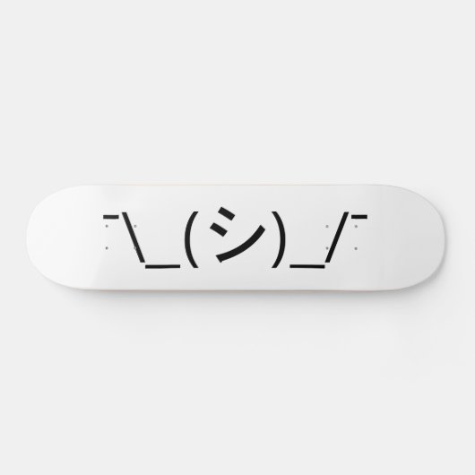 Oops Shrug Emoticon Count\_(シ)_/ Japanse Kaomoji Skateboard (Horizontaal)