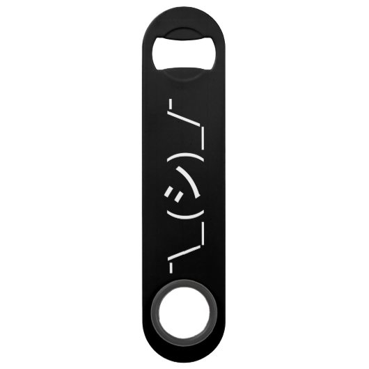 Oops Shrug Emoticon Count\_(シ)_/ Japanse Kaomoji Speed Flessenopener (Voorkant)