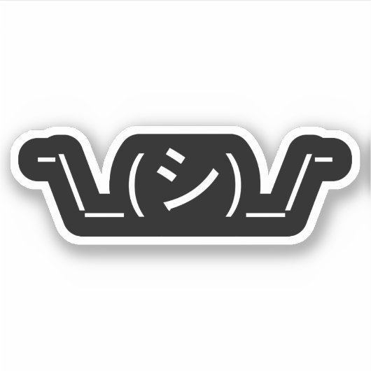 Oops Shrug Emoticon Count\_(シ)_/ Japanse Kaomoji Sticker (Voorkant)