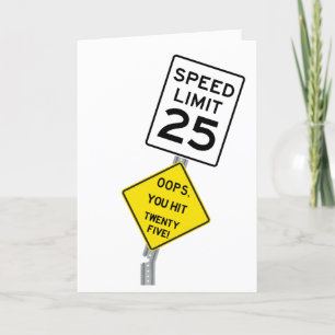 Oops You Hit 25 grappige 25th verjaardagskaart Bedankkaart