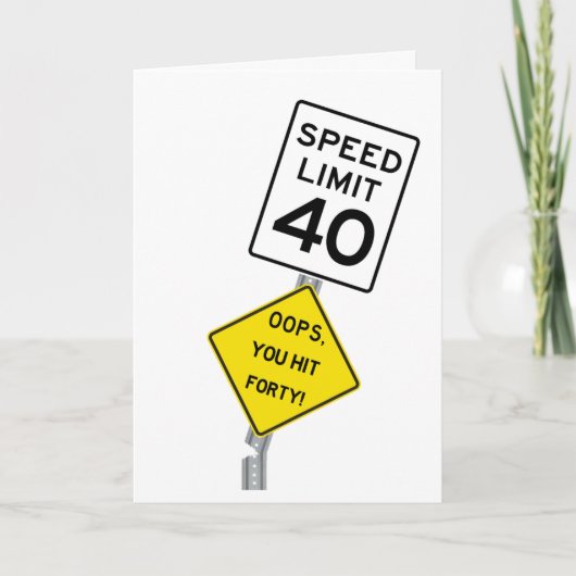 Oops You Hit 40 drôle 40e anniversaire carte (Devant)