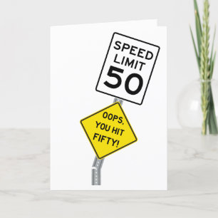 Oops You Hit 50 drôle 50e anniversaire carte