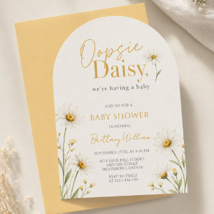 Oopsie Daisy Wildflower Watercolour Baby Shower  Kaart