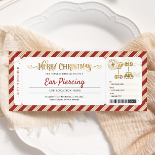 Oor piercing Kerstcadeaubon Voucher Kaart