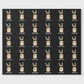 Oor-resistente Grappige Konijn Pun Dark BG Cadeaupapier (Vlak)