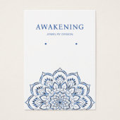 Oorbel Display Kaart · Metallic Blue Mandala (Voorkant)