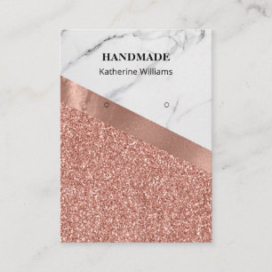 Oorbel Display Roze Goud Glitter Marmer Visitekaartje