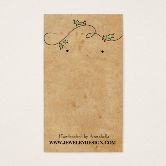 Oorbel houder Kerstmis vakantie aangepaste sierade Visitekaartje (Voorkant)