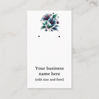 Oorbel kaart met mooie blauwe abstracte bloem. visitekaartje