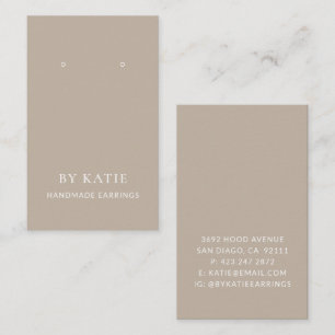 Oorbel Kaart Taupe Custom Oorbel Display Kaart Visitekaartje