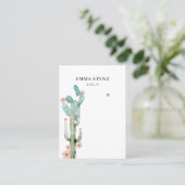 Oorbel Sieraden Display Kaart · Bloeiende Cactus Visitekaartje (Staand voorkant)