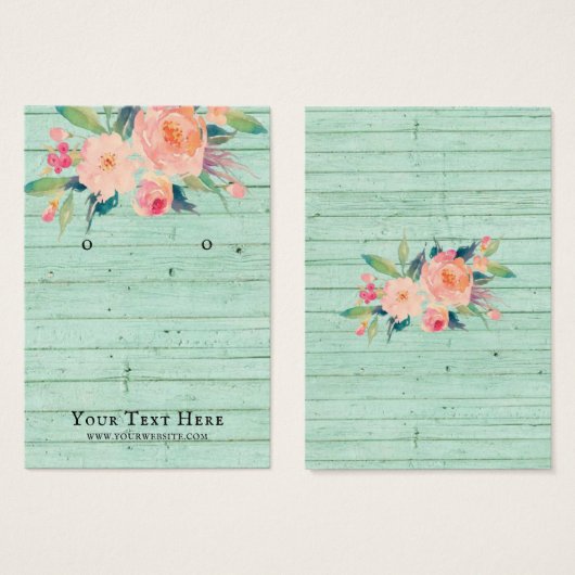 Oorbel Sieraden Display Kaart · Rustieke Bloemen (Voorkant /achterkant)