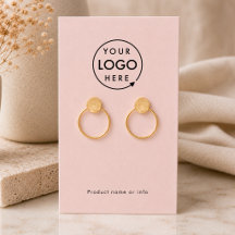 Oorbellen Displaykaart | Logo Roze Sieraden Displa