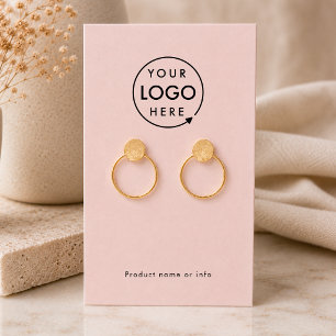 Oorbellen Displaykaart Logo Roze Sieraden Displa Visitekaartje