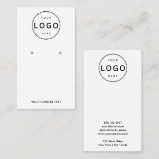 Oorbellen Displaykaart Logo Sieraden Displaykaart Visitekaartje