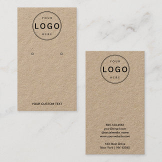 Oorbellen Displaykaart Logo Sieraden Displaykaart Visitekaartje