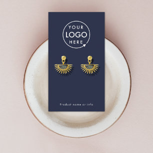 Oorbellen Displaykaart Navy Blauwe Sieraden Disp Visitekaartje
