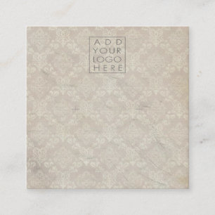 Oorbellen Vintage Damask Steunkaarten Logo Toevoeg Vierkante Visitekaartje