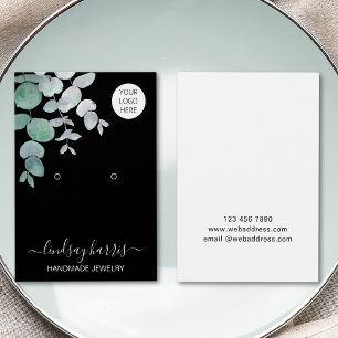 Oorbellen Waterverf Zwart Sieraden Display Kaart