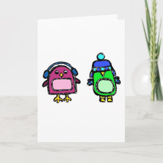 Oorbeschermers en Vuisthandschoenen de Pinguïnen Feestdagen Kaart