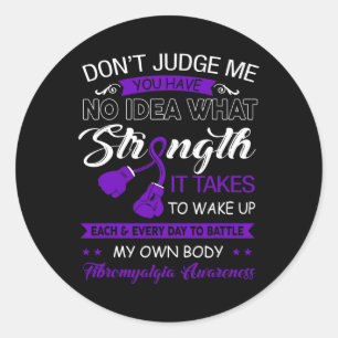 Oordeel me Nee - Paarse lint fibromyalgie bewustzi Ronde Sticker