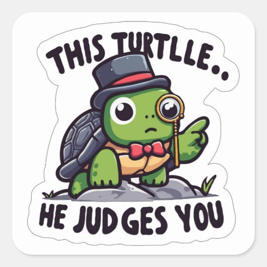 Oordeel Turtle Sticker (Voorkant)