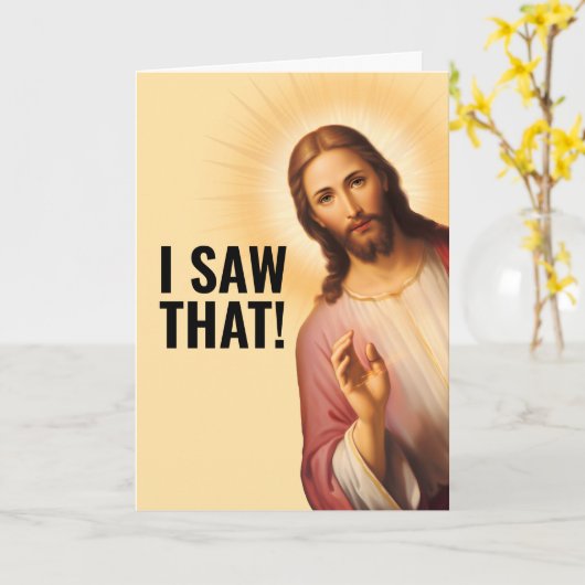 Oordelende Jezus - DAT ZAG IK Kaart (Gele Bloem)