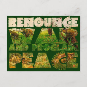 Oorlog afwijzen en vrede eisen briefkaart