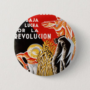 Oorlog CNT-FAI-poster 1936 in Spanje Ronde Button 5,7 Cm