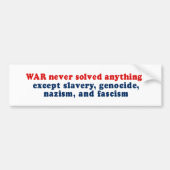 Oorlog heeft nooit iets opgelost bumpersticker (Voorkant)