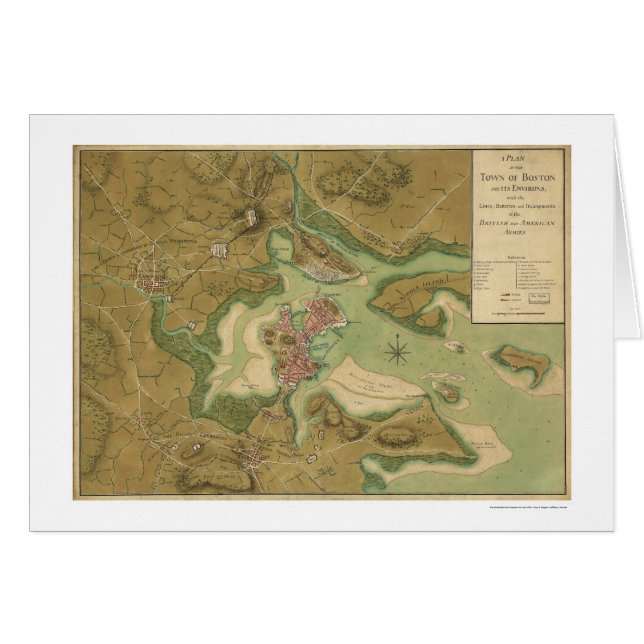 Oorlog in Boston Map - 1776 (Voorkant Horizontaal)