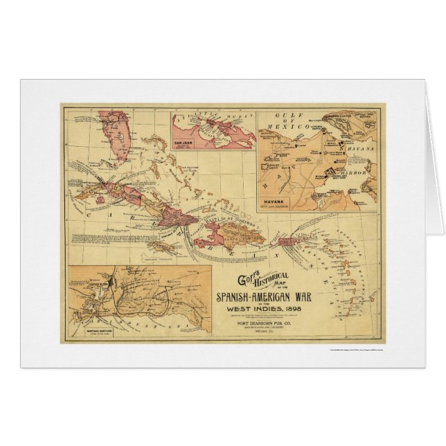 Oorlog in West Indies Map 1898 (Voorkant Horizontaal)