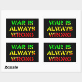 Oorlog is altijd verkeerd Rasta Rechthoekige Sticker (Vel)
