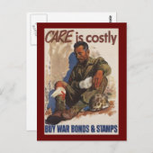 Oorlog is duur WWII Briefkaart (Voorkant / Achterkant)