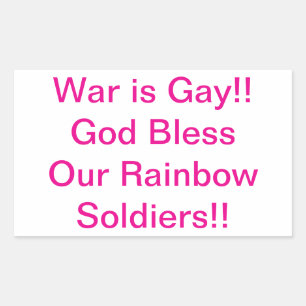Oorlog is Gezellig Regenboog Soldaten Hankamer Art Rechthoekige Sticker