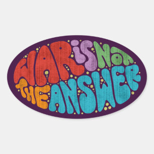 Oorlog is niet het antwoord ovale sticker