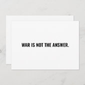 Oorlog is niet het antwoord witte zwarte minimalis (Voorkant / Achterkant)