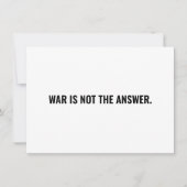 Oorlog is niet het antwoord witte zwarte minimalis (Voorkant)