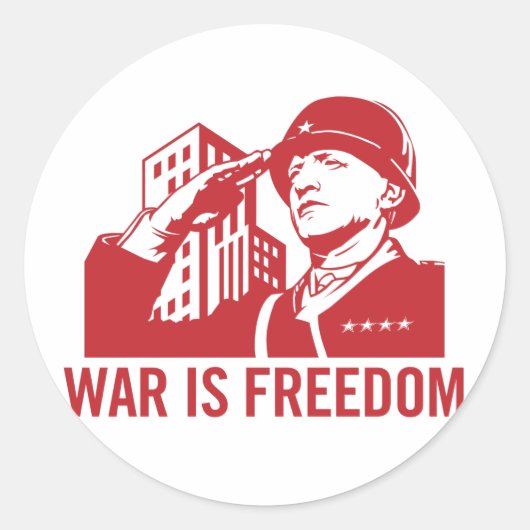 Oorlog is Vrijheid Sticker (Voorkant)