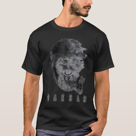 Oorlog om de planeet van de apen Monochrome Caesar T-shirt (Voorkant)