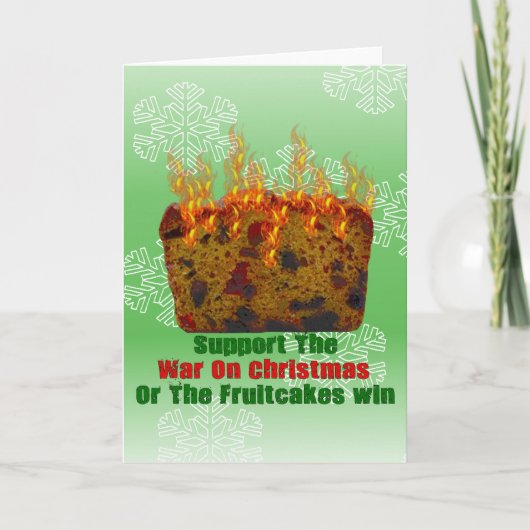 Oorlog tegen fruitcakes feestdagen kaart (Voorkant)