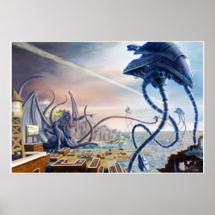 Oorlog van de Wereld Vs. Cthulhu Poster