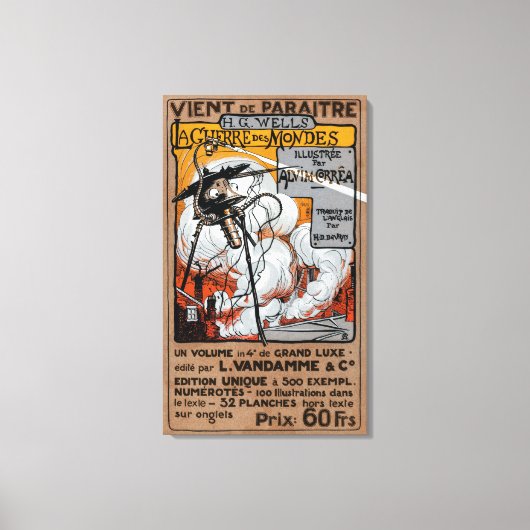Oorlog van de Werelden Frans Poster 1906 Canvas Afdruk