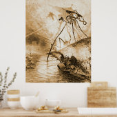 Oorlog van de wereldmartianen in de vallei van de  poster (Keuken)