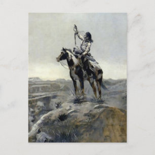 "Oorlog" Western schilderij van Charles M Russell Briefkaart