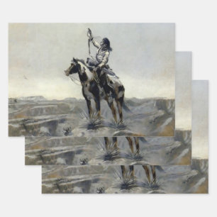 "Oorlog" Western schilderij van Charles M Russell Inpakpapier Vel
