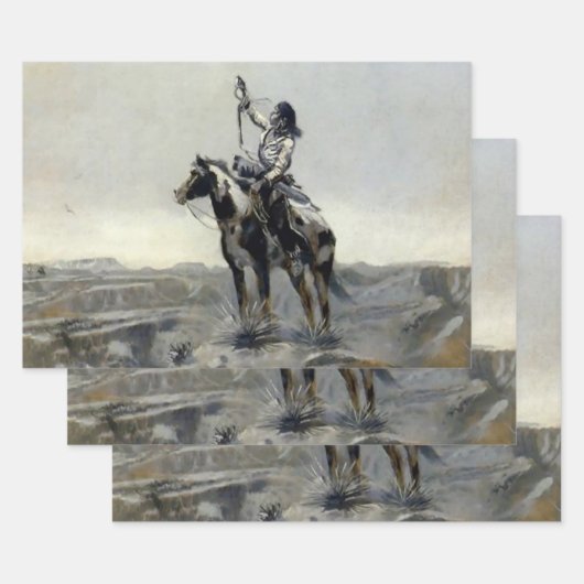 "Oorlog" Western schilderij van Charles M Russell Inpakpapier Vel (Set)