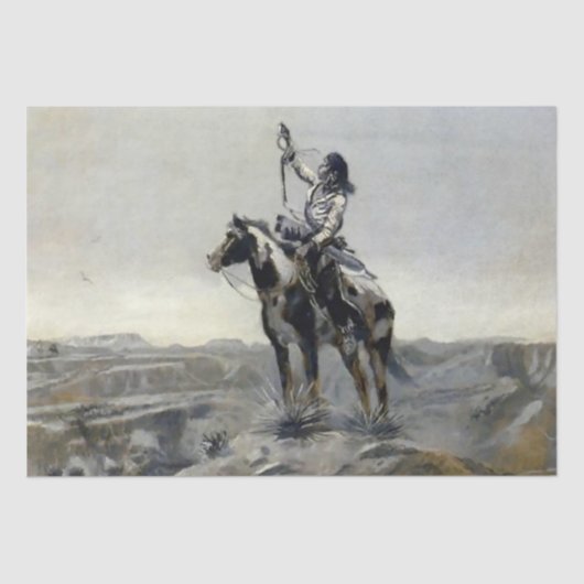 "Oorlog" Western schilderij van Charles M Russell Tissuepapier (Voorkant)